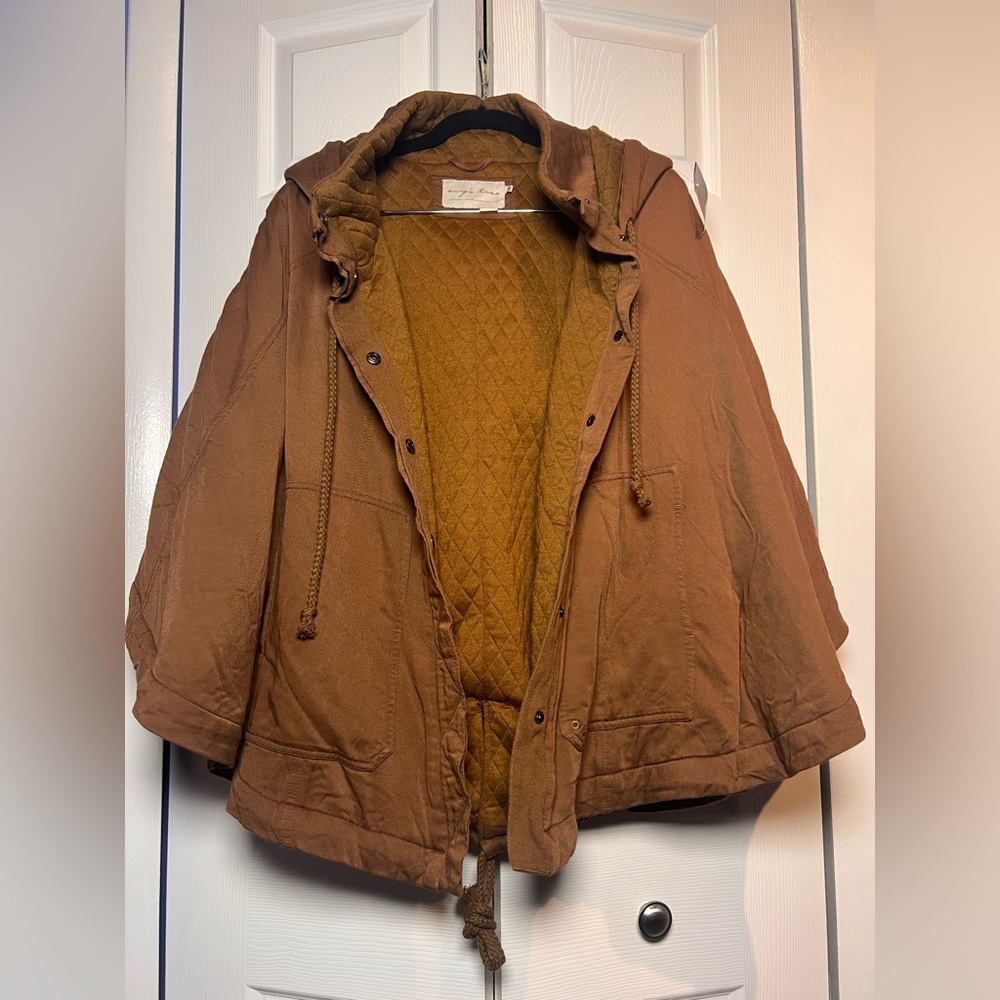 Evy's Tree Brown Hooded Cape/Poncho Jacket